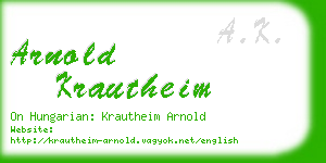 arnold krautheim business card